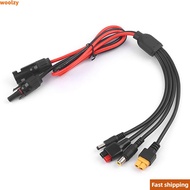 WOOLZY  Panel Extension Cable, 1m Length 4 in 1  Wire, Connector MC4 to DC5521 7909 XT60 Female Conn
