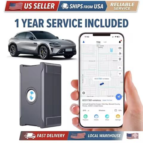 4G GPS Tracker for Vehicles, 1 Year Service, Real Time Tracking Device, Mini Magnetic Hidden Locator