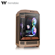 曜越 The Tower 300 礫石砂 玻璃透側機殼 (M-ATX/Type-C/內建風扇上2/三面玻璃設計/顯卡400mm/塔散210mm/電源220mm)