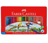 水性色鉛筆／紅色精緻鐵盒裝（48色組）【Faber Castell】 (新品)