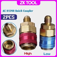ZKT R134a Car Adapter 2 Pcs Auto Aircond Freon R134a Refrigerant Quick Coupler Connector Fitting Man