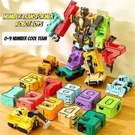 Transformers Robot Toys Number 0-9 Number Deformation Robot Toys Digital Assembly Mainan Anak Anak