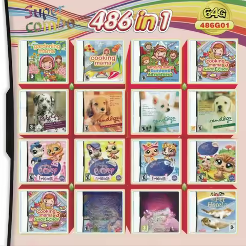 DS Cooking mama 486 in 1 Video Card Cartridge for NDS NDSL NDSi 3DS 2DS English Console Tool