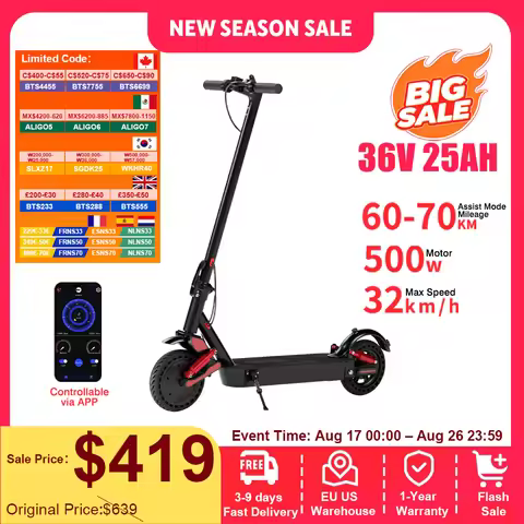 HX D06 City E Scooter 500W Electric Scooter 25AH Electric Kick Scooters Foldable E Scooter 8.5 Inch 