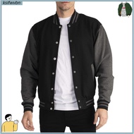 ksifwvbn Fall Winter Jacket Men Fleece Jacket Mens Baseball Jacket with Fleece Lining Trendy Patchwo