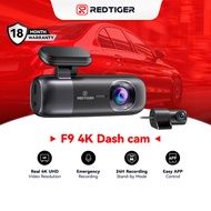 REDTIGER กล้องติดรถยนต์4K กล้อง WiFi GPS ติดด้านหน้าและด้านหลัง32การ์ด GB SD