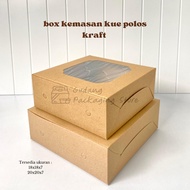 100 pcs / 18x18/ 20x20 Kraft Windows Box Brownies Box/