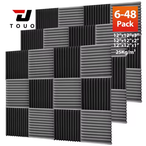 TOUO Panel Soundproofing 6-48 Pack Studio Acoustic Foam Sound Absorbing Foam Panel House Isolation W