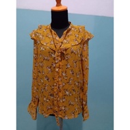 Yellow chiffon top