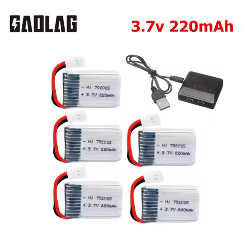 3.7V 220mAh Lipo Battery + 3.7v Charger for X4 X11 X13 RC Drone Quadcopter Spare Parts 702025 3.7v R