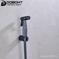 DOBOHT Bathroom 3 in 1 SUS304 Stainless Steel Bidet Spray Toilet Bidet Rinse Set with Holder and 1.5m hose.SET-SF015SS-BL GQFP
