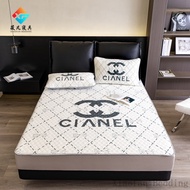 [Factory Stock] Trendy Ice Silk Mattress Protector Latex Fitted Sheet Cool Sheet Summer Cooling Pad Cool Not Ice Queen/King Sheet Pillowcase