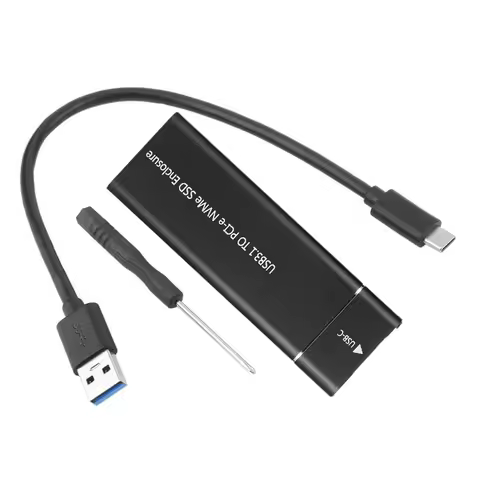 NVME SSD Enclosure, M.2 NVME to USB C Adapter with black case, USB 3.1 Gen 2 (10 Gbps) for Samsung 9