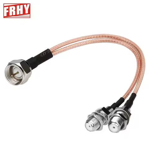 F-Type RG6 Coaxial Splitter Cable 75 Ohm 3-Way Splitter/Combiner F Male to Dual F Female RFAdapter, 