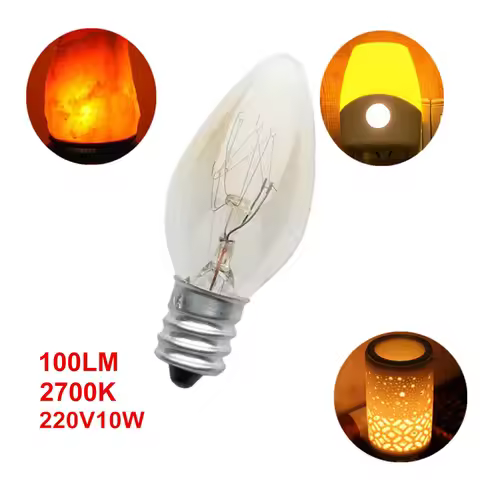 E12 C7 Bulb Aluminum Small Screw Mouth Salt Lamp Aroma Lamp Incandescent Tungsten Night Lamp Bulb 22