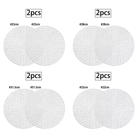 2Pcs Non Stick Food Grade Silicone Steamer Liner Hollow Out Netting Pad 22/25/28/31.5cm Steamed Buns