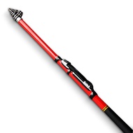 [Professional Angler] 2.4m, 2.7m Shrink Only 43cm Carbon Fiber Fishing Rod Small Red Easy To Carry M