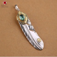 Dazhuo Goros Gold Feather 925 Sterling Silver Topaz