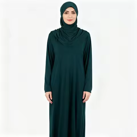 One Piece Khimar Prayer Abaya Hooded Dress Ramadan Kaftan Muslim Women Robes Overhead Hijab Modest I
