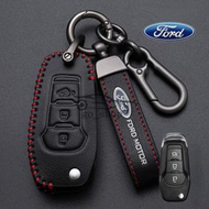 สำหรับฟอร์ดเอเวอเรสต์กุญแจรถยนต์แบบพับได้แบบฝาพับสำหรับ Ford Fusion Mondeo EVEREST Trend Ecoport พวงกุญแจหนัง Ranger Escape อุปกรณ์เสริมกระเป๋าที่ใส่กุญแจ