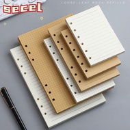 SECEL 80Sheets Notebook Refill Paper, Horizontal Line/Blank A5/A6/A7 Loose Leaf Paper, Durable Kraft
