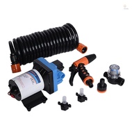 KISS Water Pump Kit 20L Flow Rate 24V 5.5GPM Portable Diaphragm Pump Booster Kit 6m/20ft Ultraviolet-proof Hose Adjustable Nozzle Spray Gun 70PSI/4.8BAR with Pressure Switch for Cl