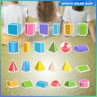 [Beauty] 24Pcs 3D Shape Geometric Solids Multicolored Shapes 3D Shape Blocks for