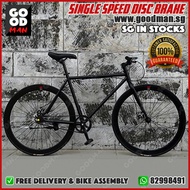 [SG READY STOCK] 26 inch Single Speed Road Bicycle with Disc Brake | Fixie hybrid mountain
