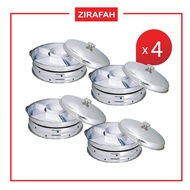 4Sets Stainless Steel Dome Melamine Bowl Chafing Dish With High Stand 56cm x 56cm x 23cm