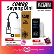 [Combo sayang bini] Adam Golden Penis Pump For Men Enlargement Increase Size Bigger Longer & Condom 