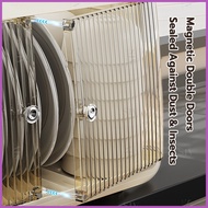 ∇ ☢ ✌ SIV Foldable Plastic Dish Drainer Cabinet Aesthetic Dish Storage Dryer Cabinet With Cover For