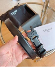 💜CELINE 賽琳腰帶 寬2.5CM 牛皮 凱旋門 黑色 女士 女款 皮帶 禮盒 送禮 節日 生日 Women's belts gift boxes gifts holidays birthdays