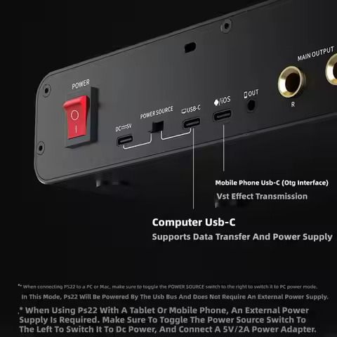 High Resolution 24bit/192kHz USB Sound Interfaces for Singing Broadcast and Live Streaming Adjustabl