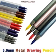 FREEWOODIEGI Mechanical Pencil, 5.6mm 2B/4B/6B/8B Pencil Refill Automatic Pencil, Creative Metal Ske