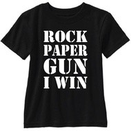 Rock Paper Gun I Win T Shirt Gildan Tee Ar15 1911 M9 2Nd Amendment M16 Pistol