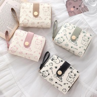 Wallet Women's Japanese Cute Cat Small Wallet Short 6-slot Cartoon Mini Coin Bank Card Holder Money 