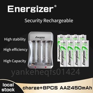 Energizer Original AA Batteries Charger + 1.2V AA 2450mAh Ni-MH Rechargeable Batteries for camer dou