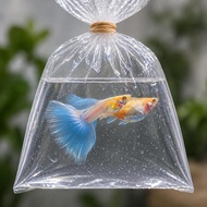 GPS Plastic Bag Untuk Ikat Albino Sky Blue Guppy 1 Pair