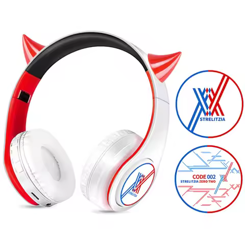 Cosplay Anime Darling in the FranXX 02 Hint Tone Wireless Bluetooth Headset Head Mounted Plug In Car