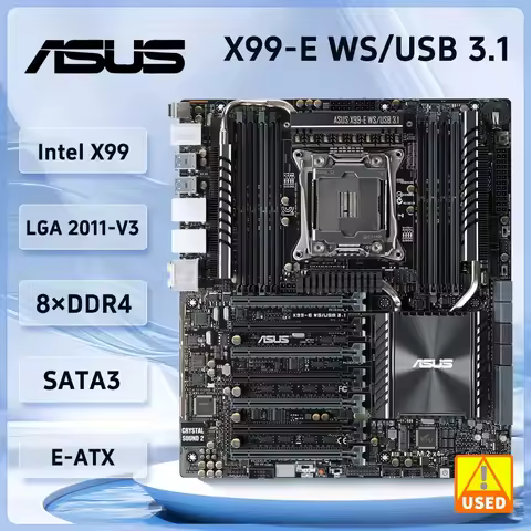 Intel X99 Motherboard ASUS X99-E WS/USB 3.1 Workstation 128GB, DDR4 3200 LGA 2011-v3 USB 3.1 CEB sup