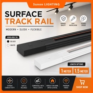 1 Meter & 1.5 Meter Track Rail Track Light Spotlight Ceiling Surface Track Rail Black & White