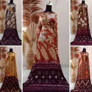 TERLARIS Kain Jumputan Palembang Sutra Ecoprint 3 Meteran Merah Bahan Batik Jemputan Couple Asli Han