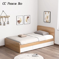 【Free installation】Solid Wood Bed Small Apartment 1/1.2/1.5m Economical Home Storage Bed Tatami Bed 