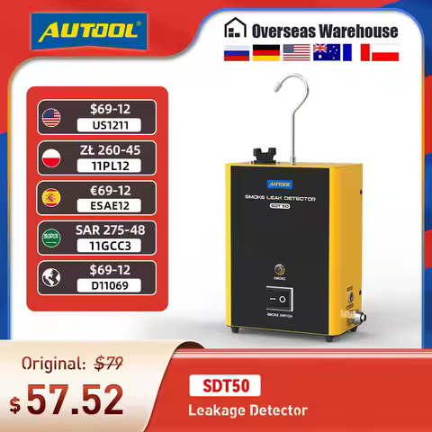 AUTOOL Automotive EVAP Smoke Machine Fuel Leak Detectors Car Smoke Leak Detector SDT50 Built-in Air 