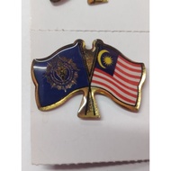 Bendera 2 Flag Countries APM & Malaysia Collar Pin with gold Epoxy Bendera Malaysia & Country APM & 