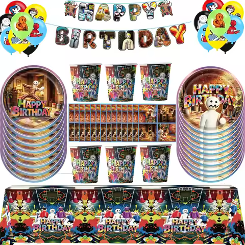 Meccha Chameleon Birthday Party Decor Tableware Set Plates Cups Tablecloth Backdrop Gift Bags Party 