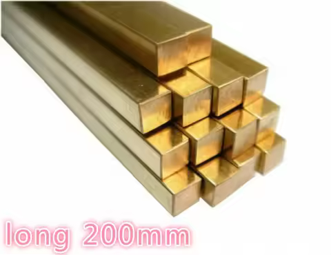 Brass square stick solid thin rod 5/6/8/10/12/15/20x5/6/8/10/12/15/20x200mm small quartet brassiness