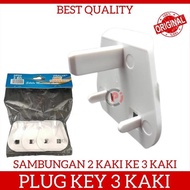 "Zhara_kin" Isi 3 / 1 Pcs Plug Key 13A Adaptor Ubah Colokan Listrik