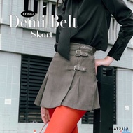 FLAT2112 FF0662 : DEMI BELT SKORT กนะโปรง มีซับในกางเกง