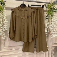 ZANZEA | ชุดแฟชั่น ZANZEA สำหรับผู้หญิง เสื้อแขนยาวลำลองสไตล์ฤดูใบไม้ผลิและฤดูใบไม้ร่วง กางเกงขายาวท